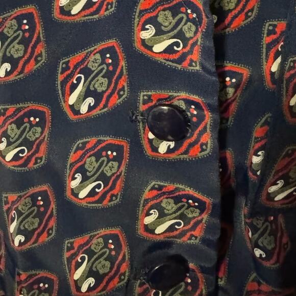 Vintage 80s Petite Plus Navy Polyester Pleated Shirt Dress - Picture 4 of 7